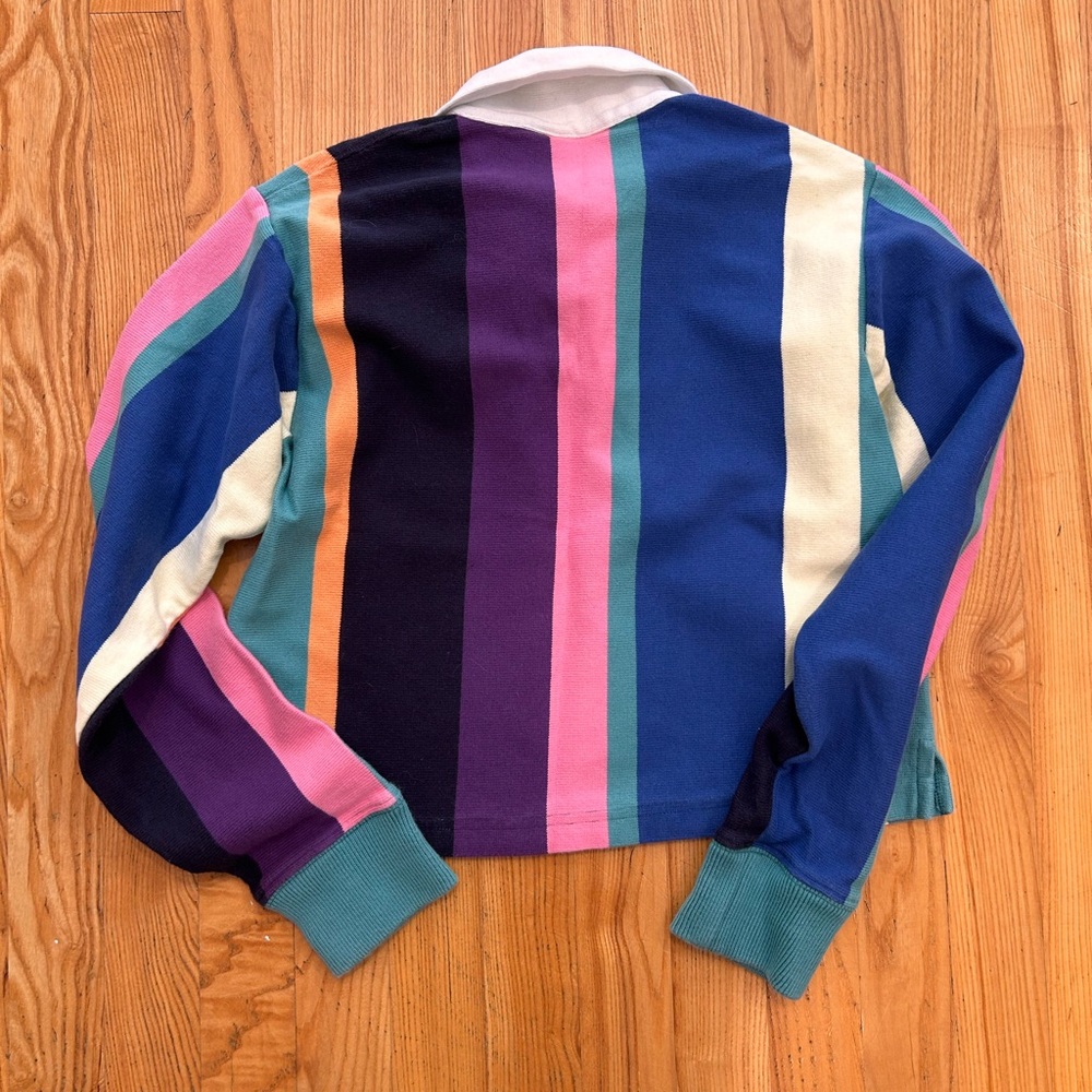 Rowing Blazers White-Collar Multicolor Stripe Rugby Shirt - Picture 6 of 6
